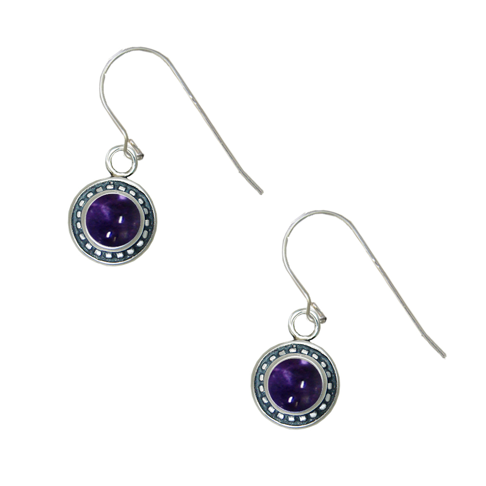 Sterling Silver Petite Iolite Gemstone Drop Dangle Earrings